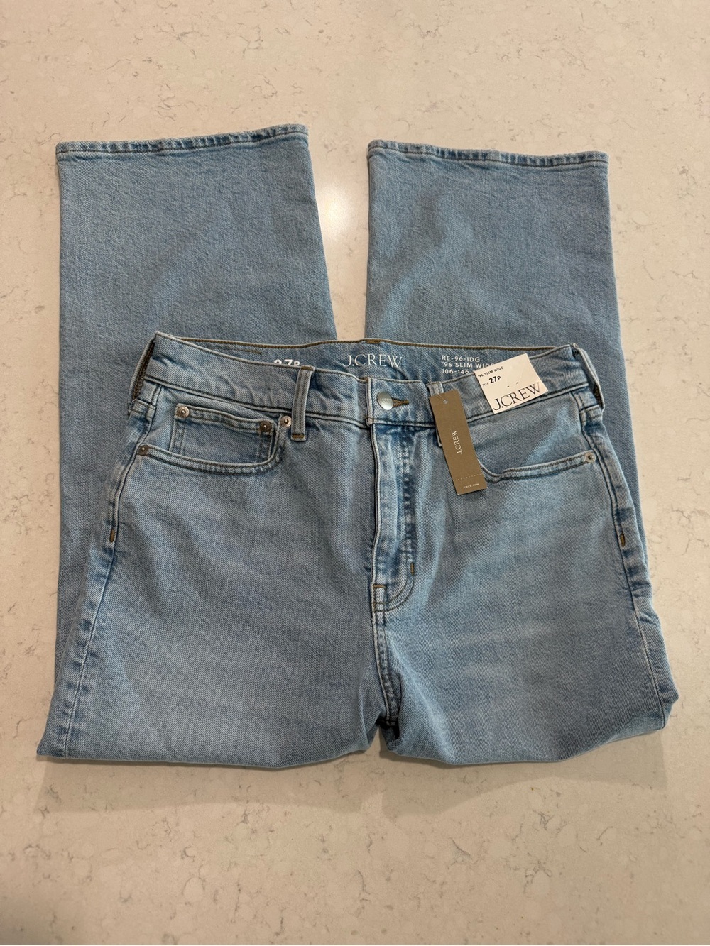 J. Crew Women’s Slim Wide Jeans in Light Blue Wash